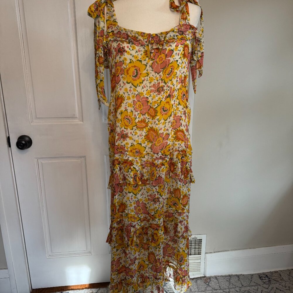 cleobella | ethereal pink, yellow and cream dress | size medium - Picture 8 of 8